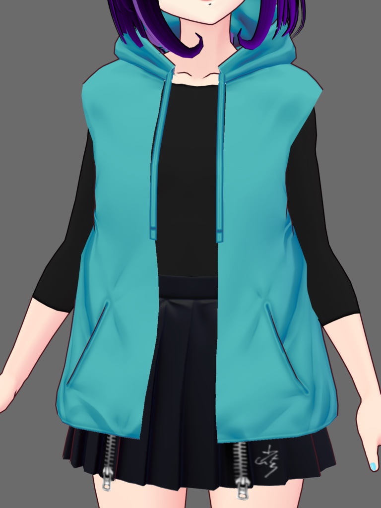 VRoid Vest Hoodie (15 Colors!)