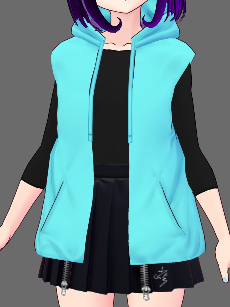 VRoid Vest Hoodie (15 Colors!)