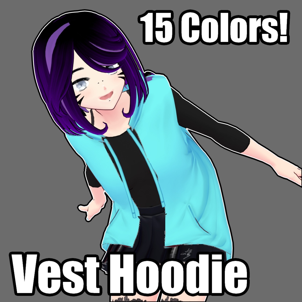 VRoid Vest Hoodie (15 Colors!)