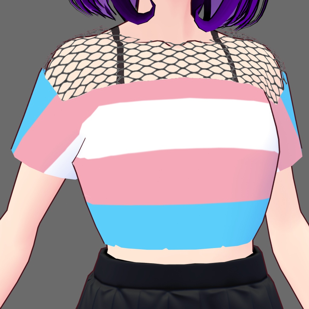 VRoid Transgender Fishnet Crop-top