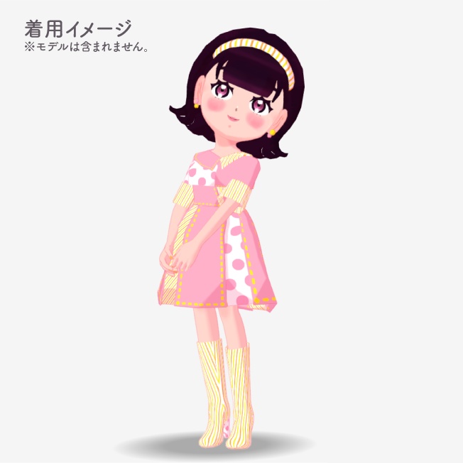【Vroid・VRM用衣装】Retro Pop Girl