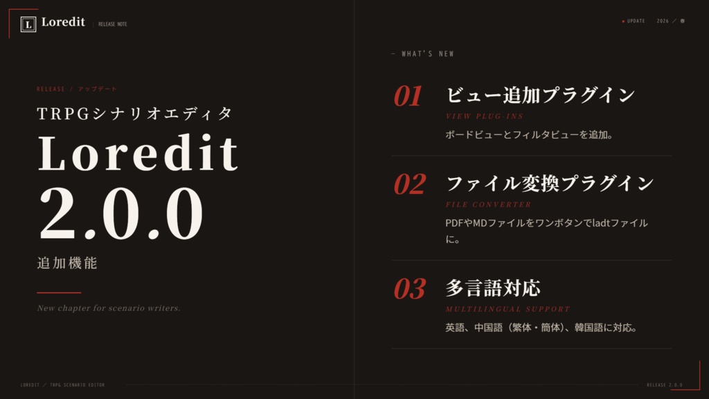 TRPG用シナリオエディタ『Loredit』