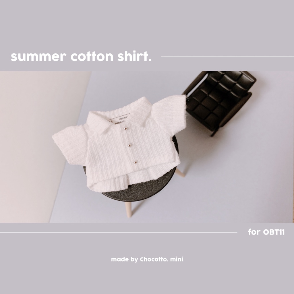 【オビツ11服】 summer cotton shirt.