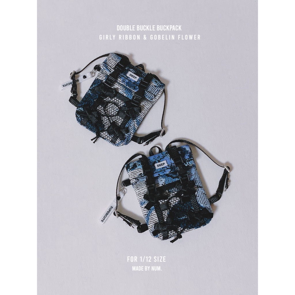 DOUBLE BUCKLE BACKPACK. (TYPE:GIRLY RIBBON & GOBELIN FLOWER)
