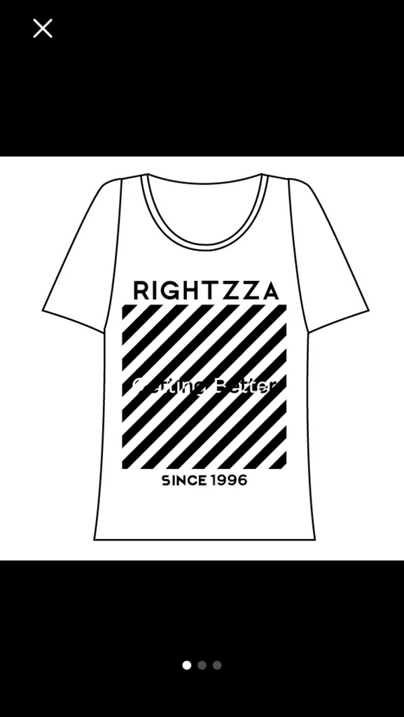 【SALE】RIGHTTZA T斜線(白/黒)
