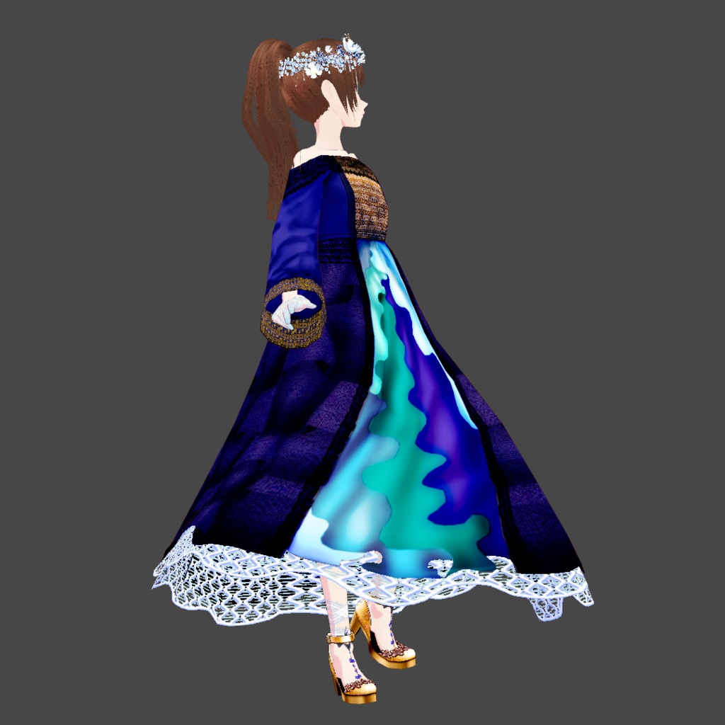 Cute blue dress with frills