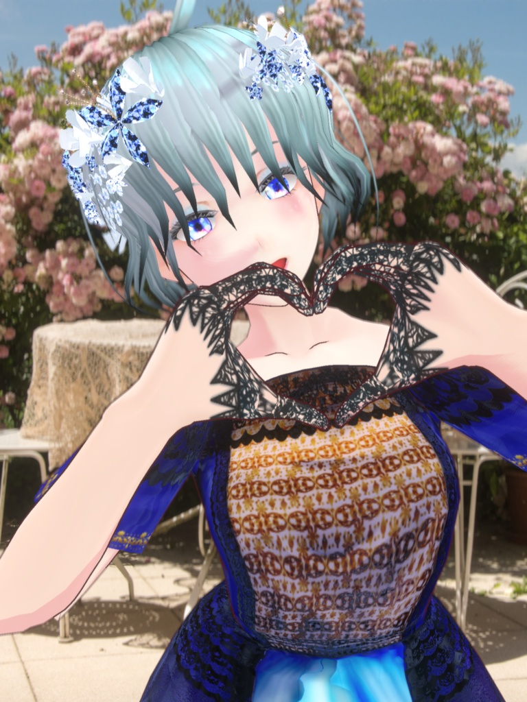 Cute blue dress with frills