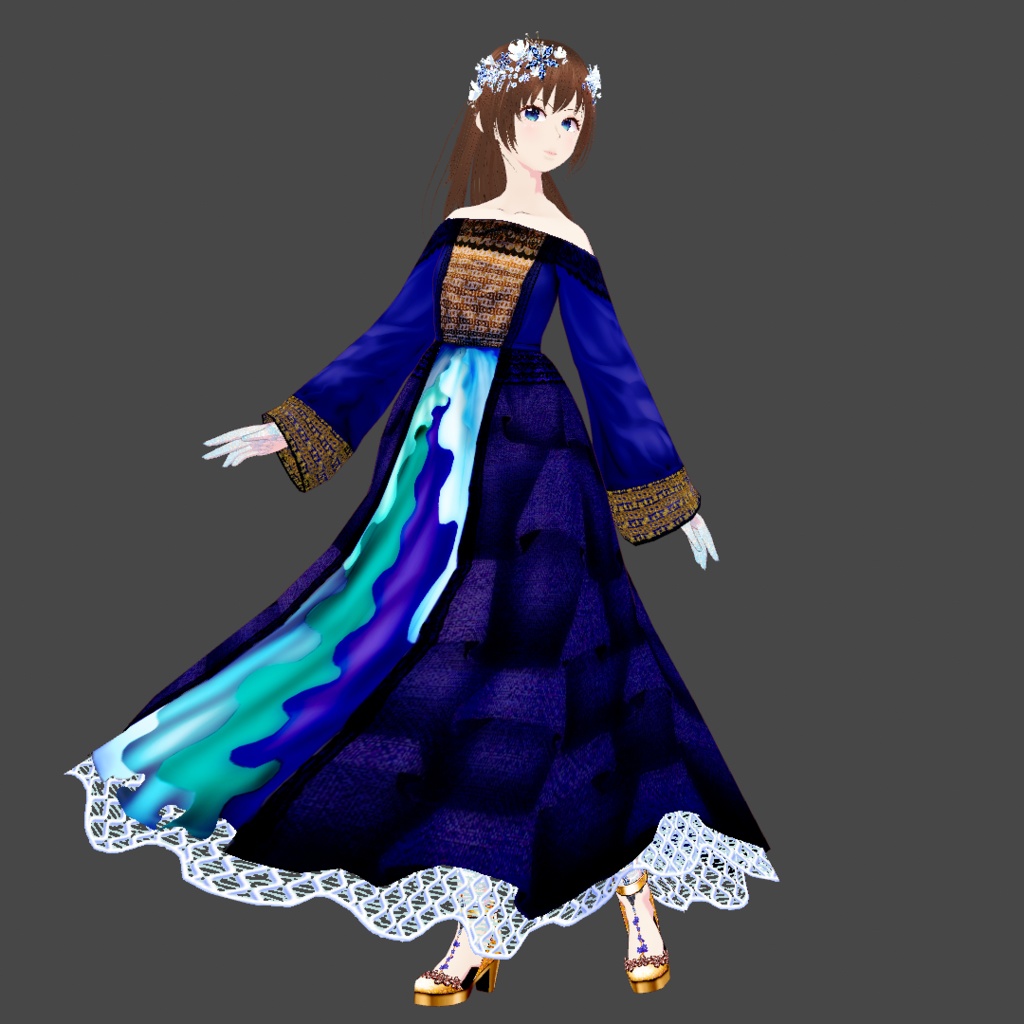 Cute blue dress with frills