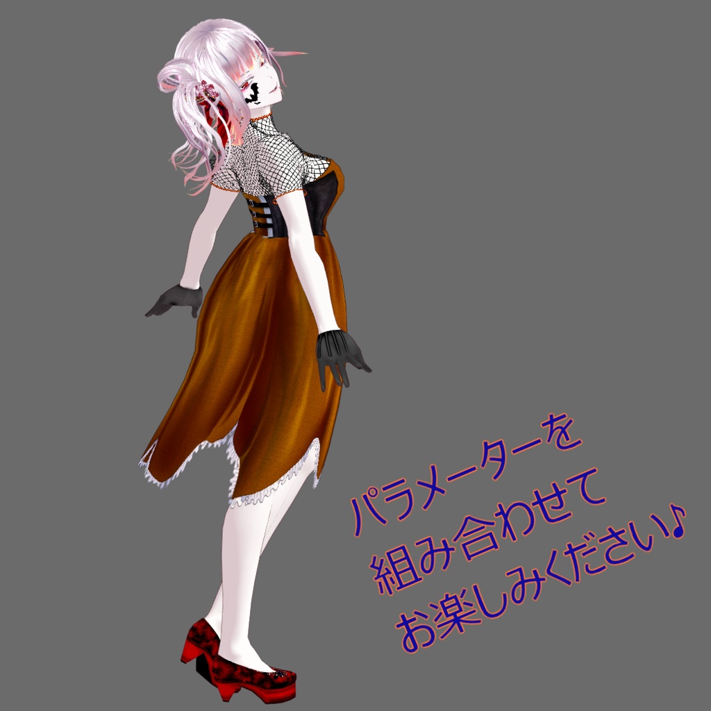 【VRoid】Happy Halloween☆Cute dress with lace fabric