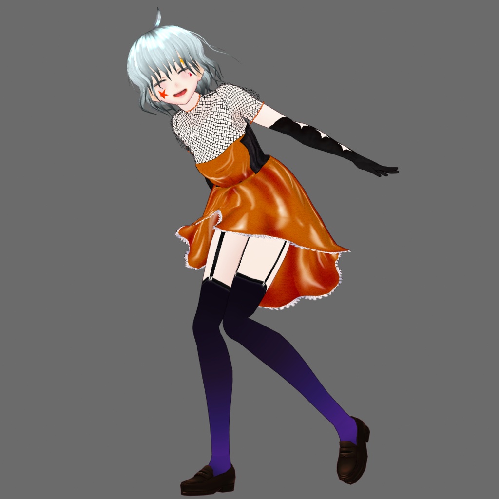 【VRoid】Happy Halloween☆Cute dress with lace fabric