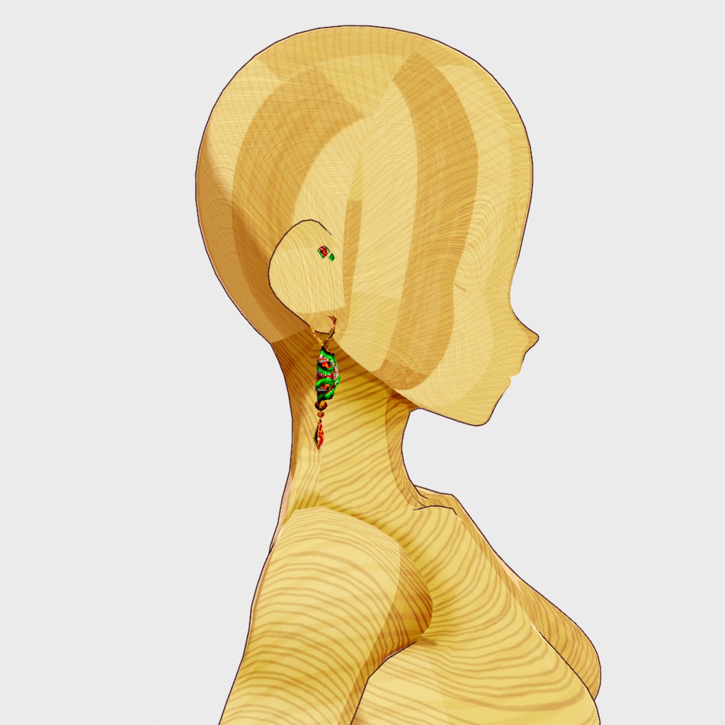 【VRoid】オーナメント風ピアス(Winter ornament)