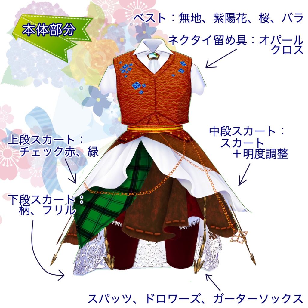 【VRoid】カスタムコスチュームFiore