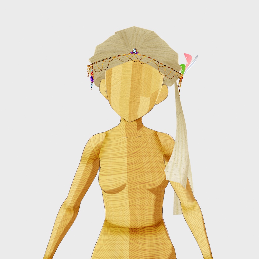 【無料あり】ターバン風髪飾り【VRoid】