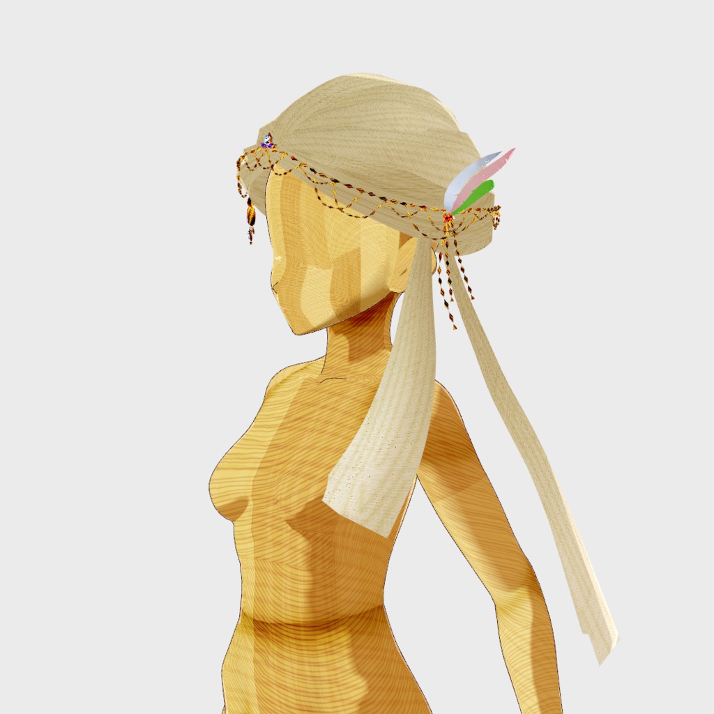 【無料あり】ターバン風髪飾り【VRoid】