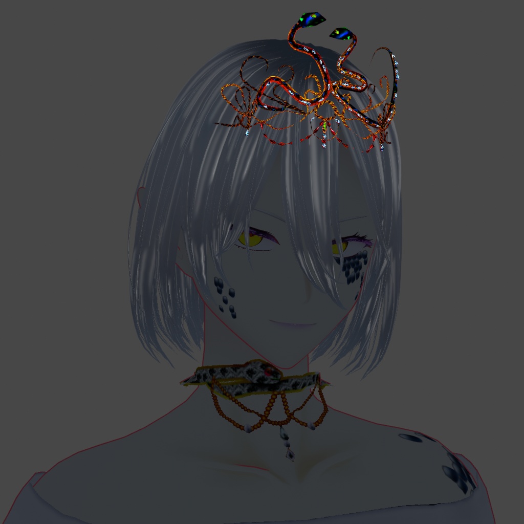 【VRoid正式版】蛇のティアラ+蛇肌セット(SnakeSet)