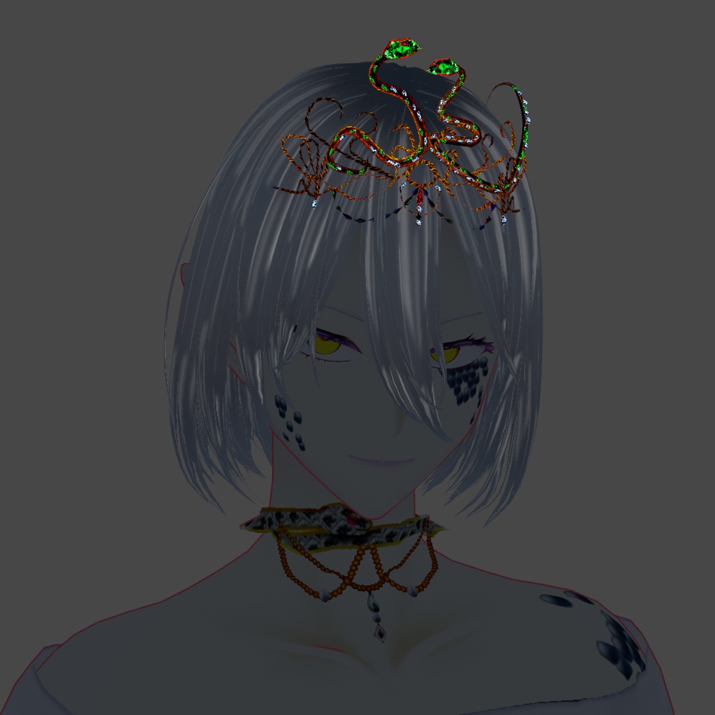 【VRoid正式版】蛇のティアラ+蛇肌セット(SnakeSet)