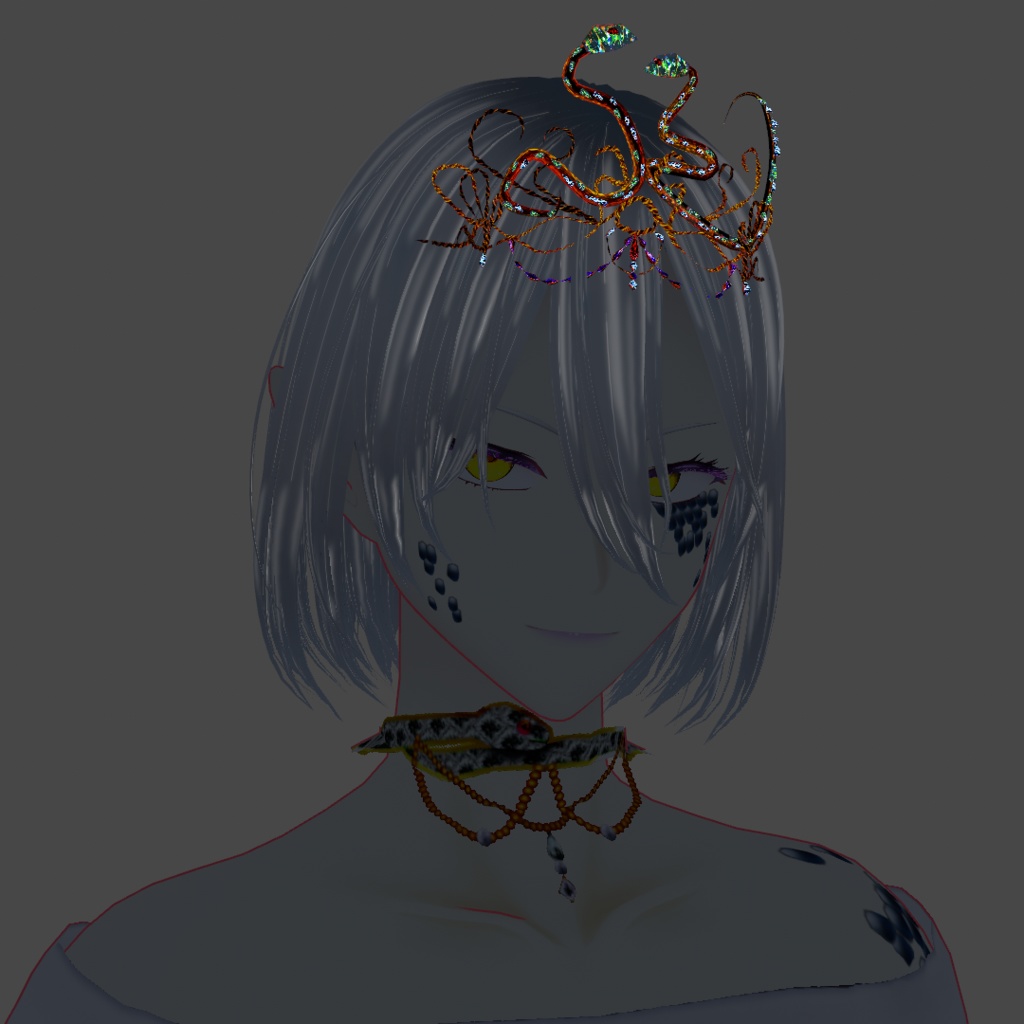 【VRoid正式版】蛇のティアラ+蛇肌セット(SnakeSet)
