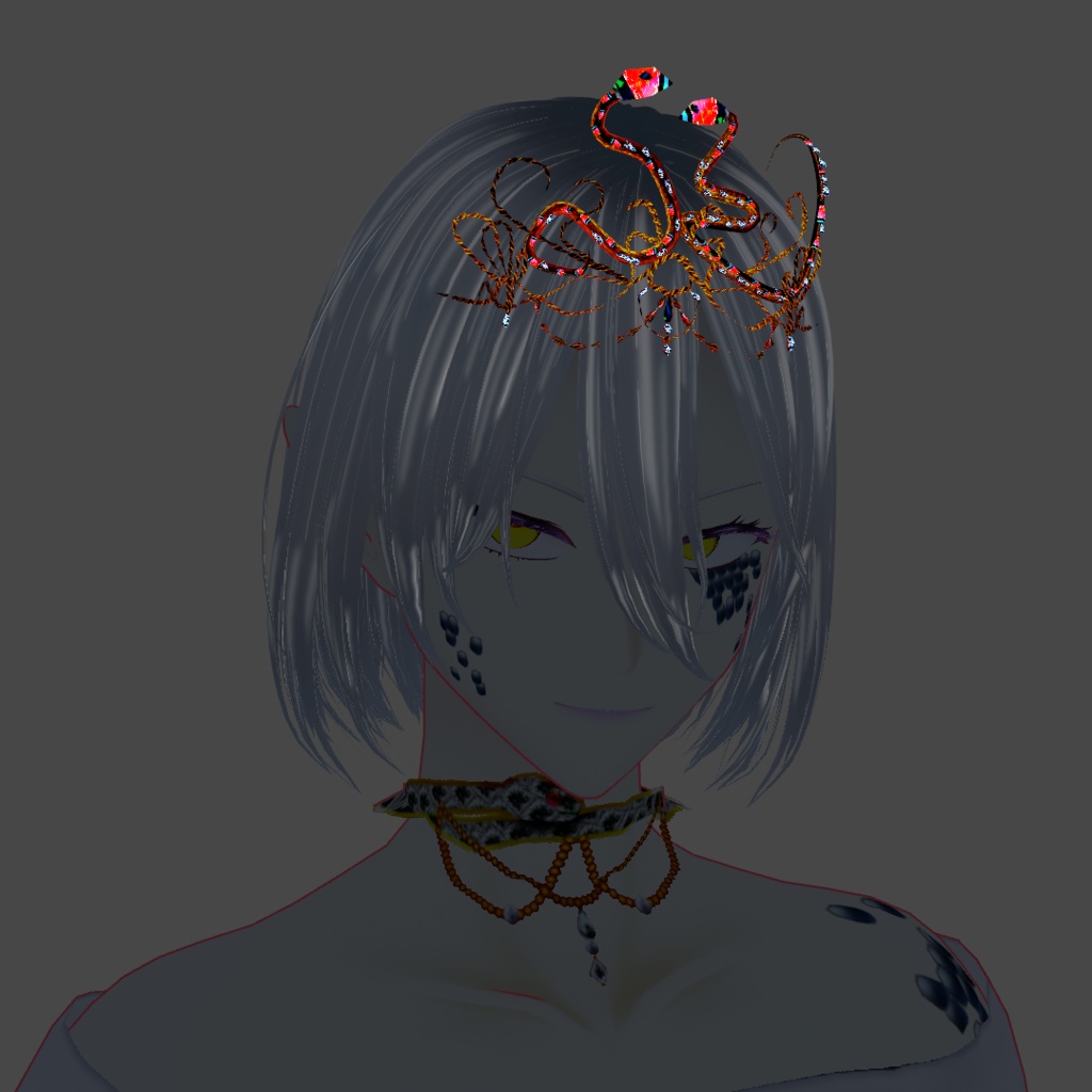 【VRoid正式版】蛇のティアラ+蛇肌セット(SnakeSet)