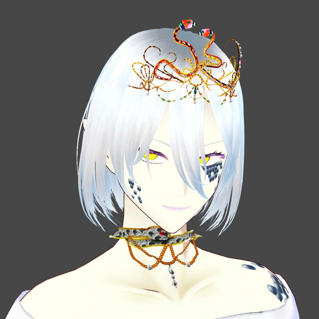 【VRoid正式版】蛇のティアラ+蛇肌セット(SnakeSet)