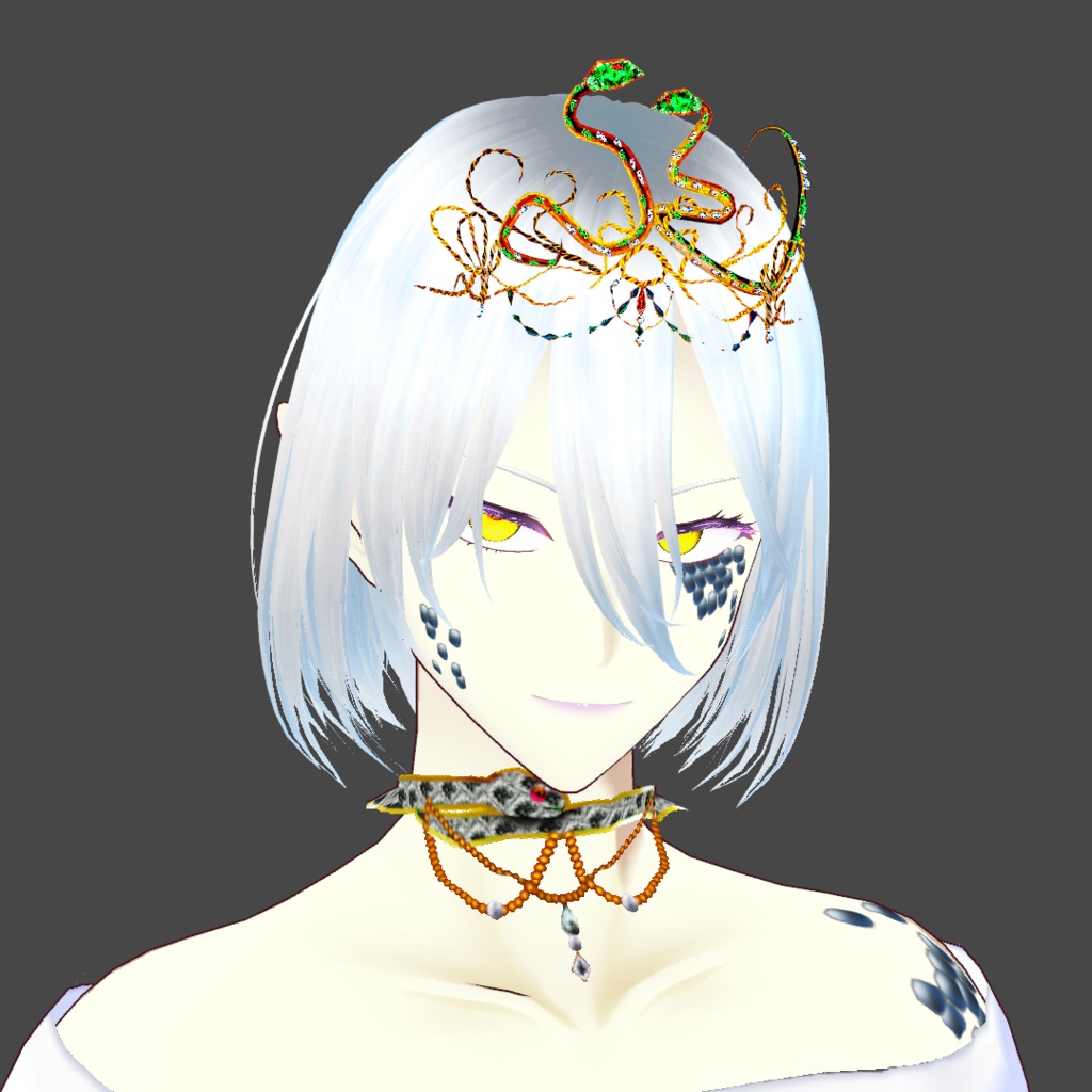 【VRoid正式版】蛇のティアラ+蛇肌セット(SnakeSet)