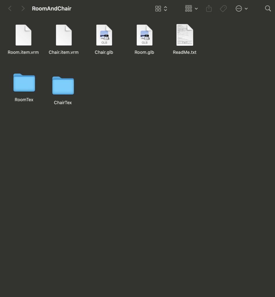 【VRM・GLB】簡易小部屋・イスのようなもの