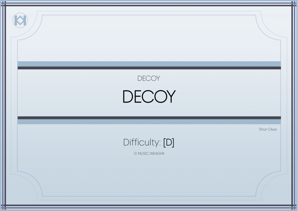 [楽譜]「DECOY」打楽器６重奏