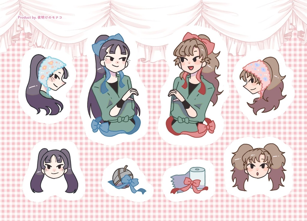 かわいいリボンステッカー