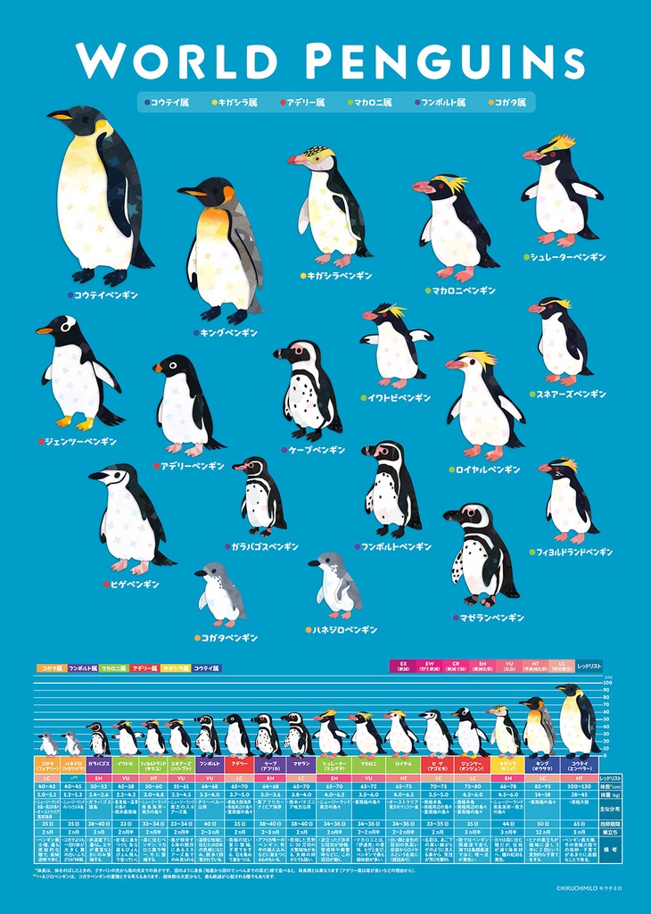 世界のペンギン ポスターイラスト キクチミロbooth Booth