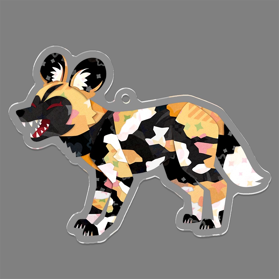 吠えるリカオン アクリルキーホルダー