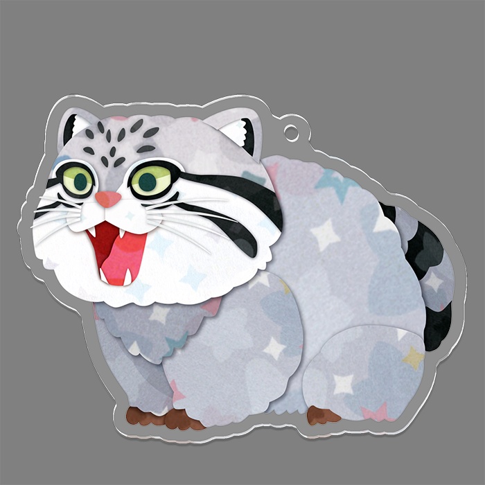 マヌルネコ威嚇 アクリルキーホルダー