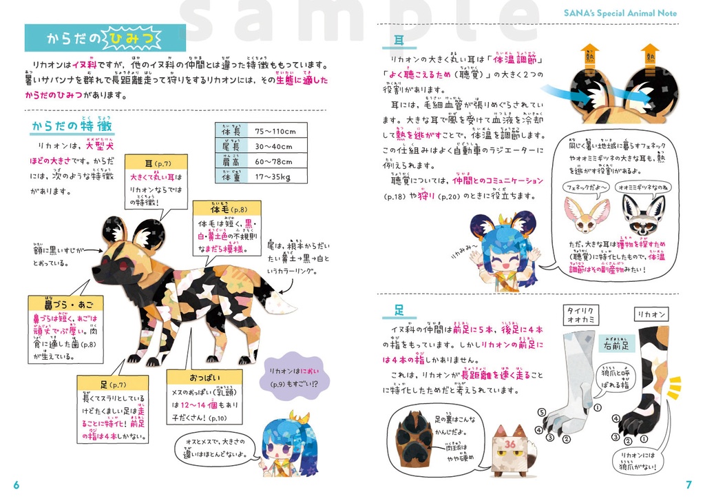 サナのいきものひみつノート① リカオン