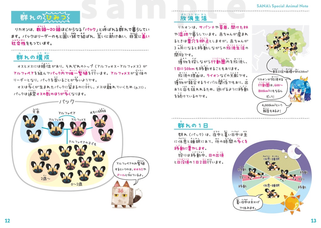 サナのいきものひみつノート① リカオン