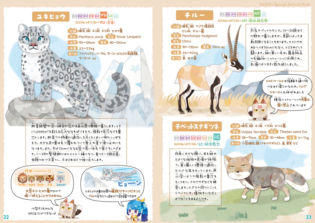 マヌルネコ&チベットの動物たち【改訂版】〈サナのいきものひみつノート〉