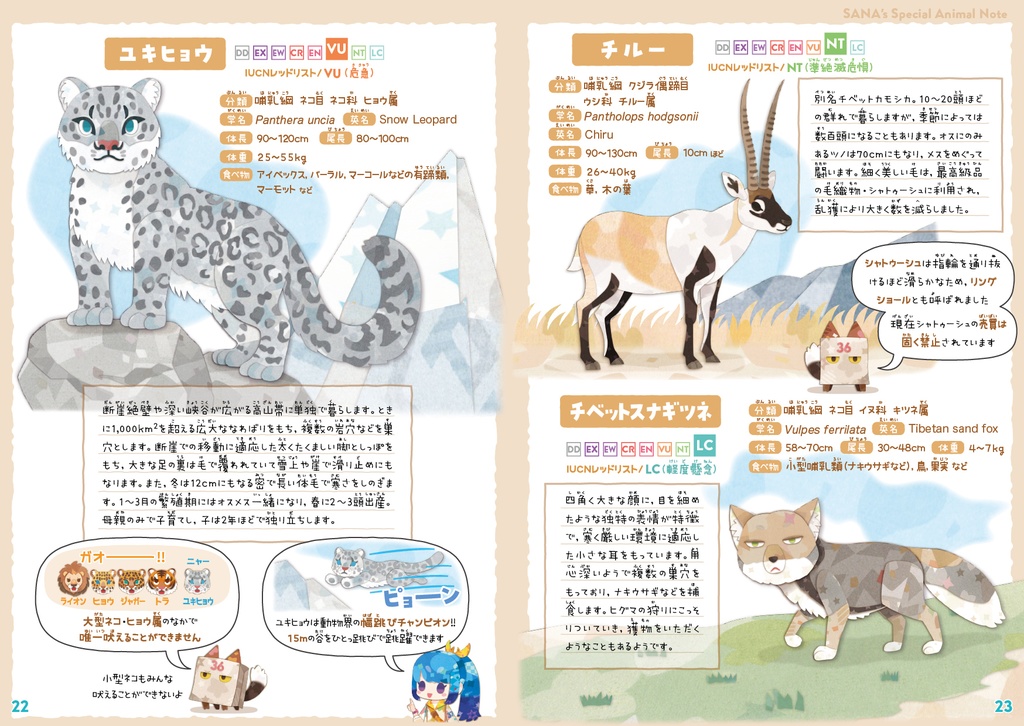 サナのいきものひみつノート③「マヌルネコ&チベットの動物たち」