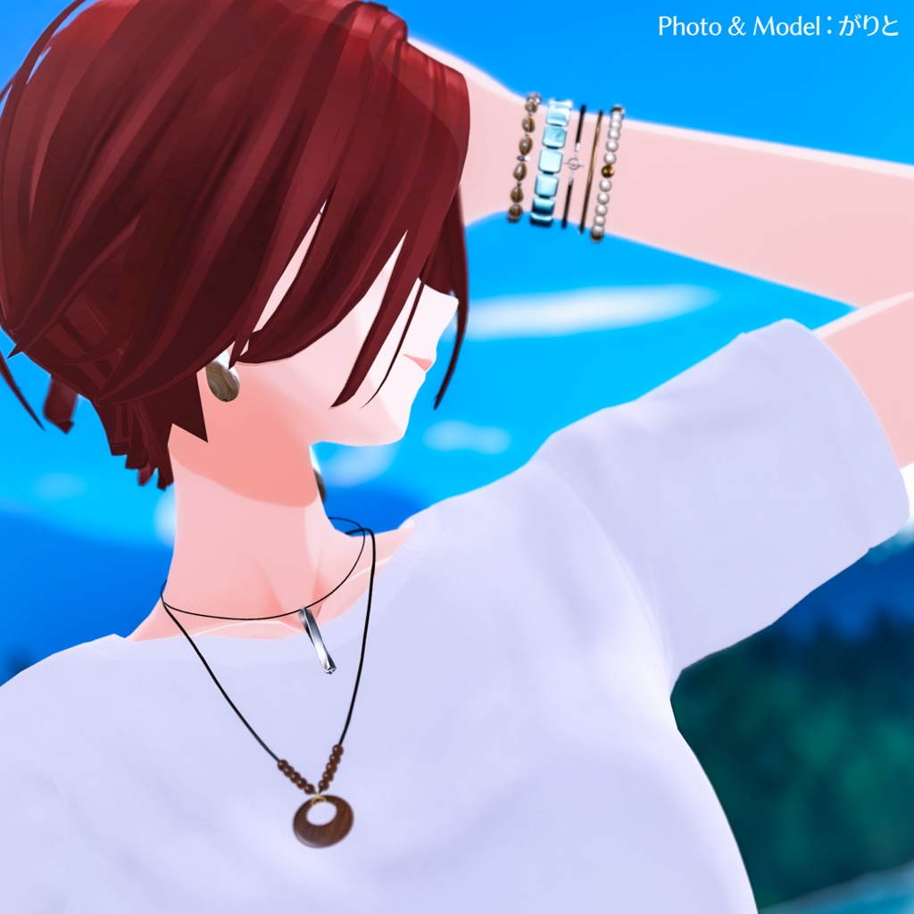 Wood Necklace 【VRC想定/#kontohboh_vrc 】