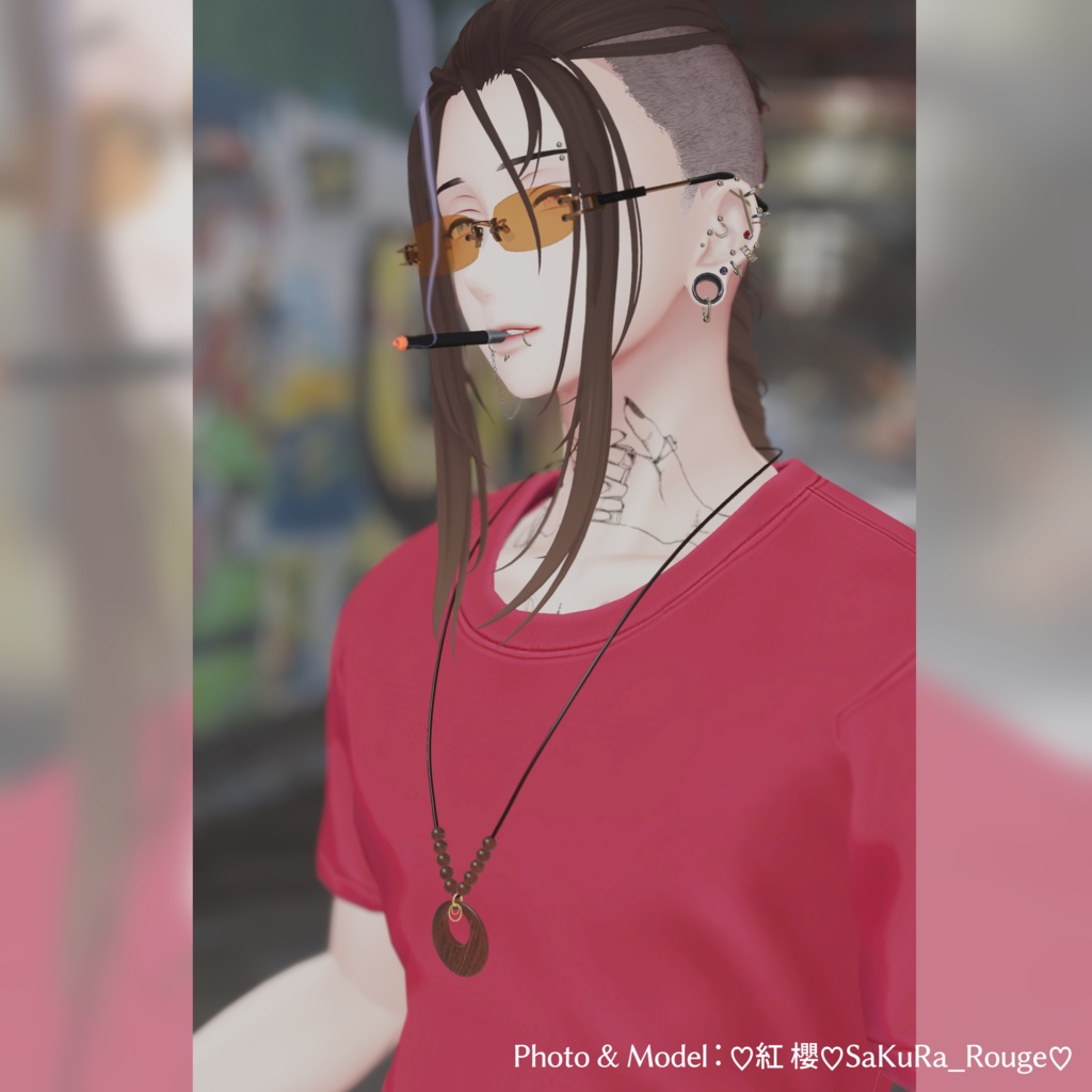 Wood Necklace 【VRC想定/#kontohboh_vrc 】