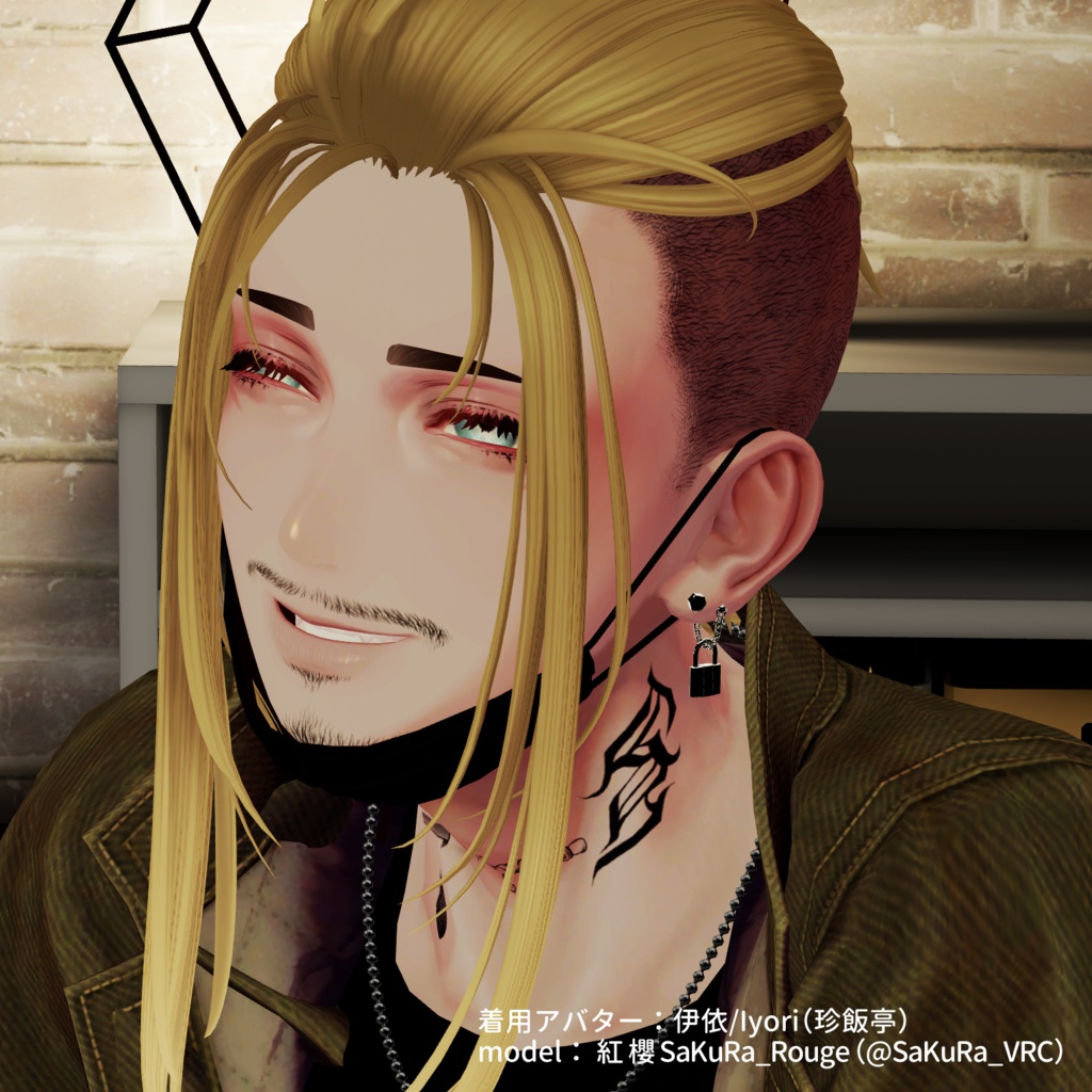 お髭テクスチャ3種セット+無精髭【伊依(Iyori)/ゼヴ(Zev)対応】【VRC想定/#kontohboh_vrc 】