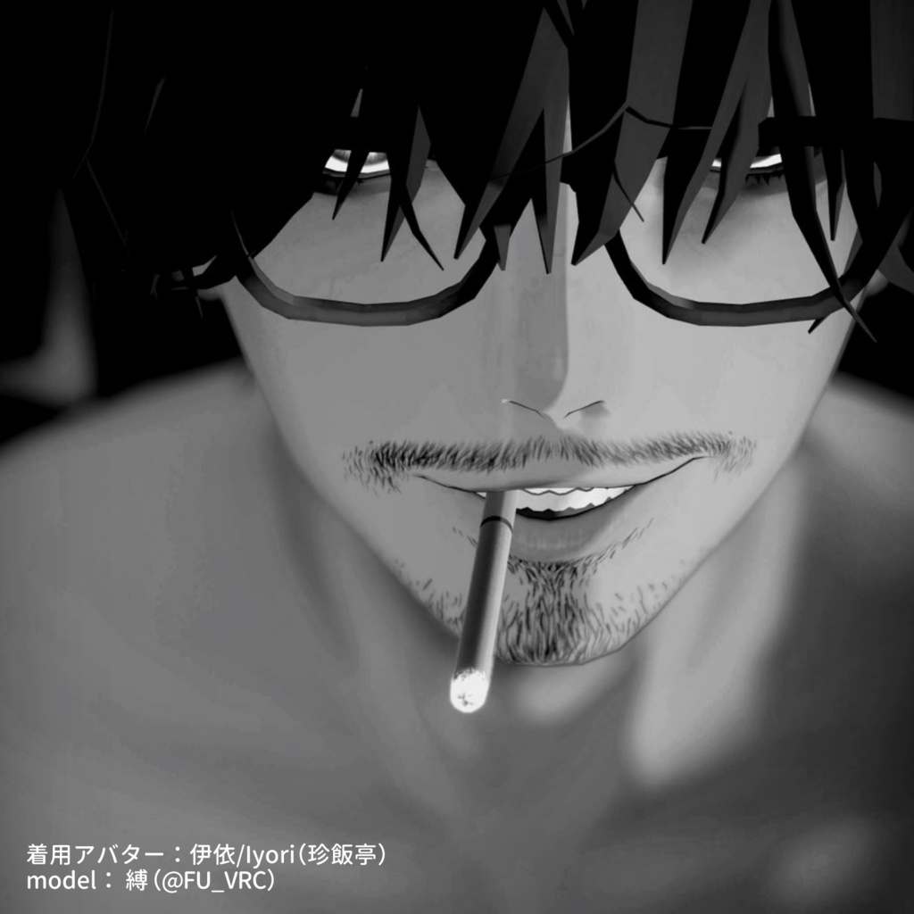 お髭テクスチャ3種セット+無精髭【伊依(Iyori)/ゼヴ(Zev)対応】【VRC想定/#kontohboh_vrc 】