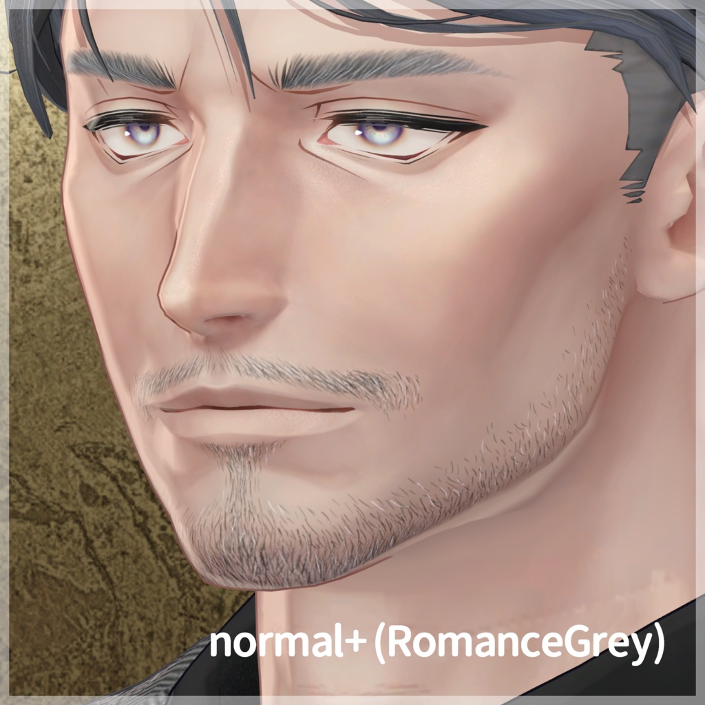 お髭+まゆげテクスチャセット【士堂 -Shidou- 対応】【VRC想定/#kontohboh_vrc 】