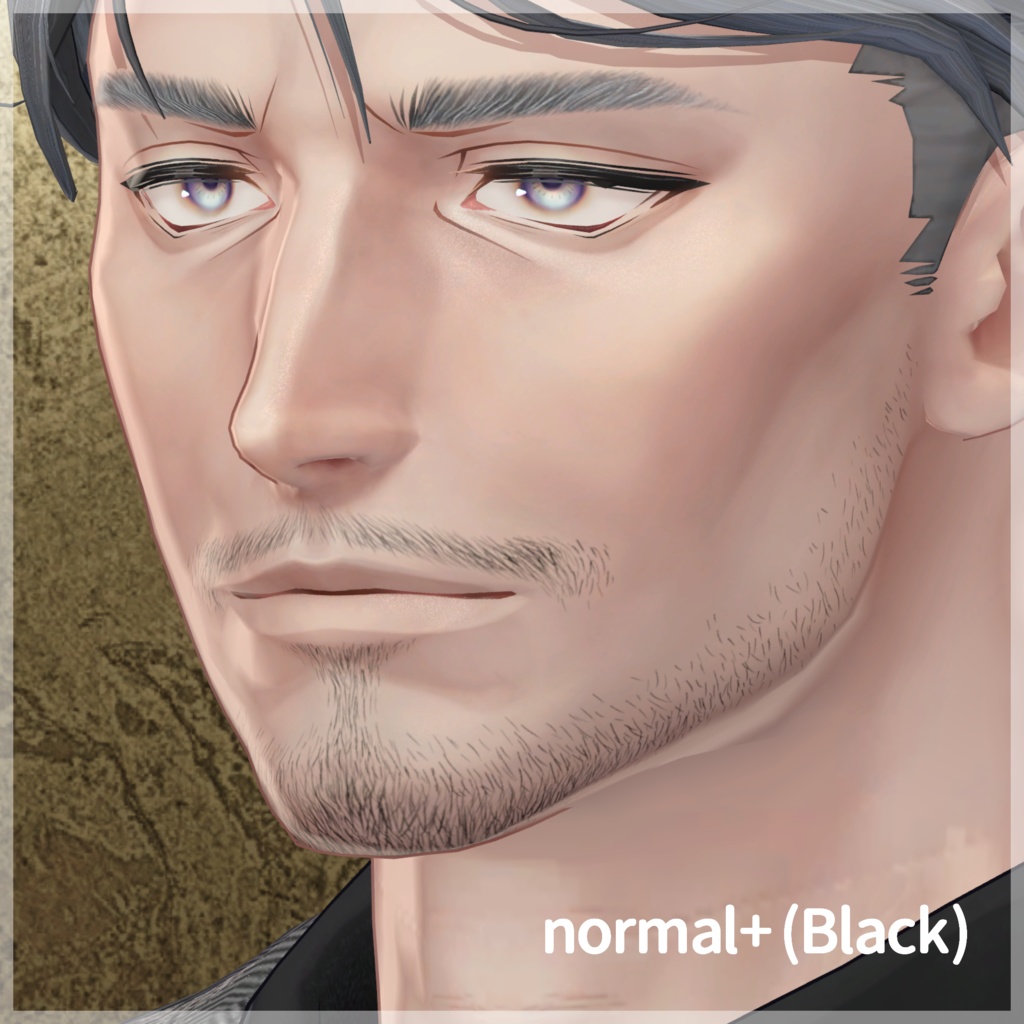 お髭+まゆげテクスチャセット【士堂 -Shidou- 対応】【VRC想定/#kontohboh_vrc 】