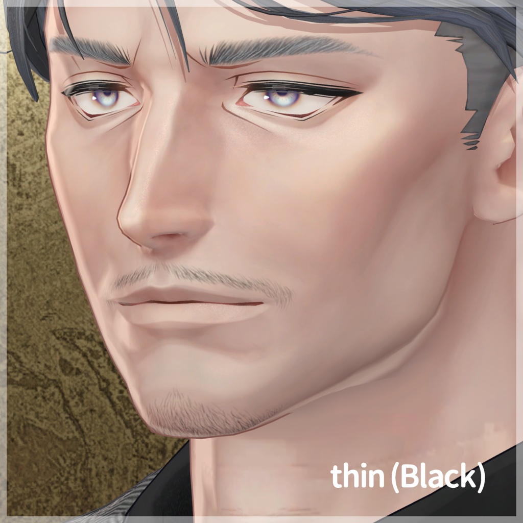 お髭+まゆげテクスチャセット【士堂 -Shidou- 対応】【VRC想定/#kontohboh_vrc 】