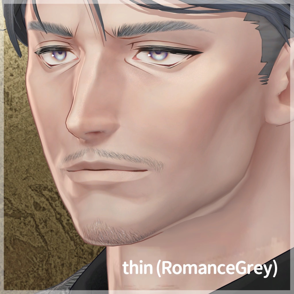 お髭+まゆげテクスチャセット【士堂 -Shidou- 対応】【VRC想定/#kontohboh_vrc 】