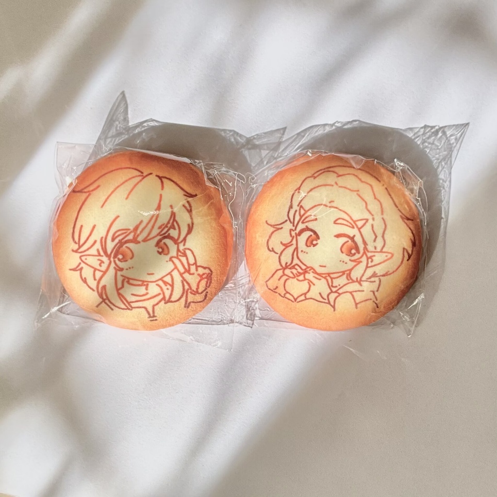 【缶バッジ】ゼルダとリンクの柔らかいクッキー缶バッジ