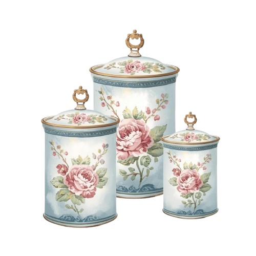 【キッチン用品シリーズ】水彩アンティーク風クリップアート12+1セット|PNG背景透過