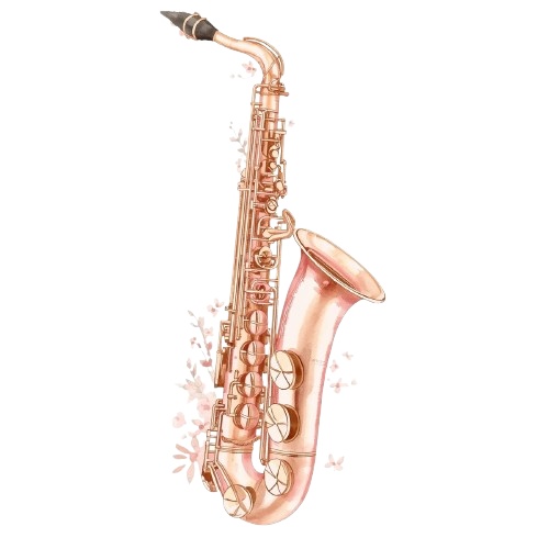 【楽器シリーズ】水彩アンティーク風クリップアート12+1セット|PNG背景透過