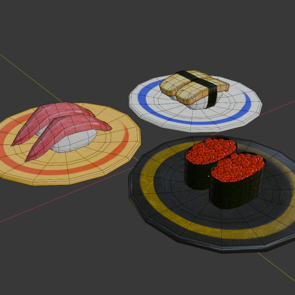 【無料】リアルな寿司 Blender/FBX
