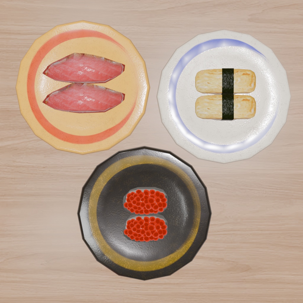 【無料】リアルな寿司 Blender/FBX