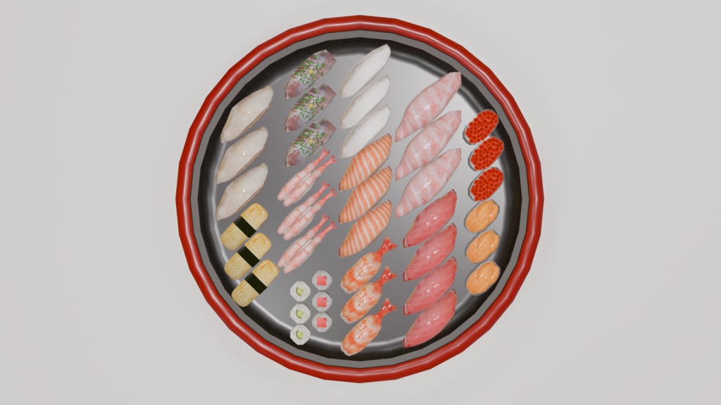 特上寿司モデル ~雅 -miyabi- ~ Blender/FBX