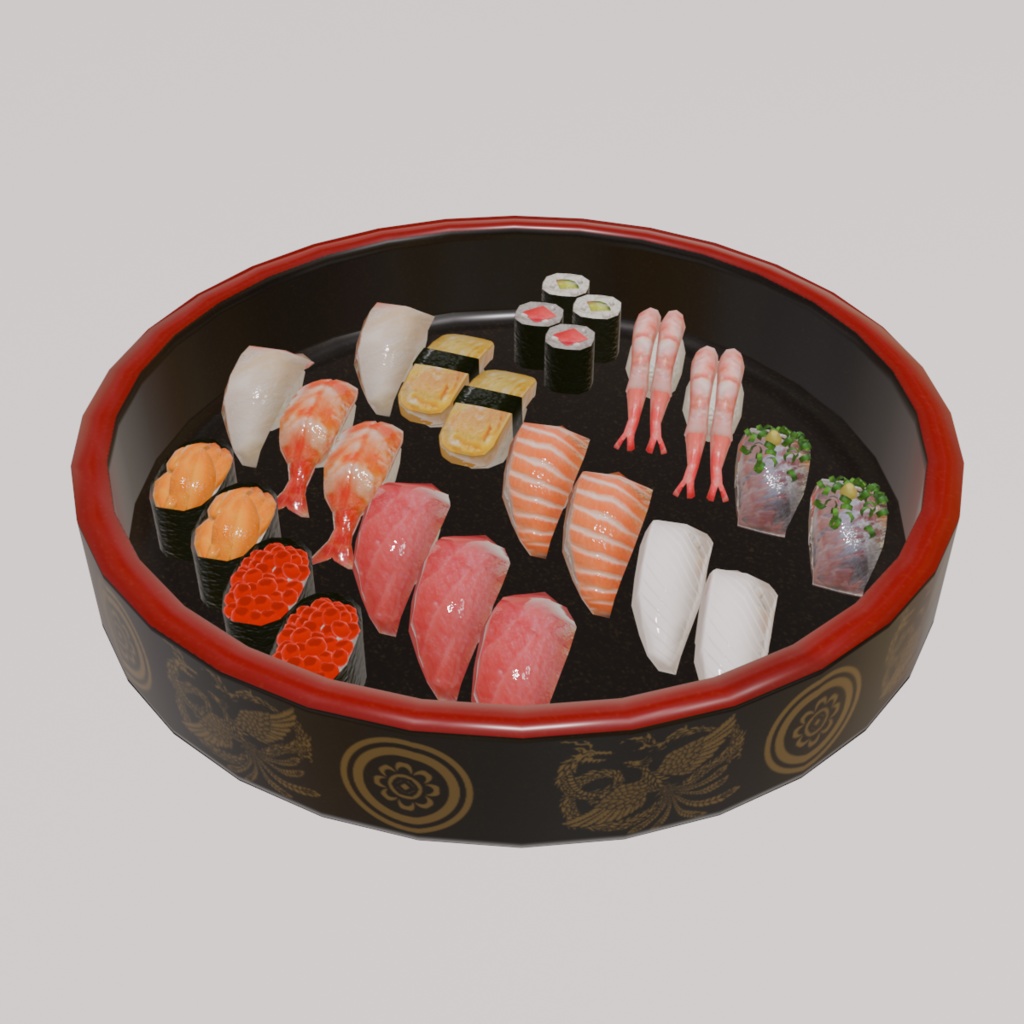 上寿司モデル ~龍-ryu- ~ Blender/FBX