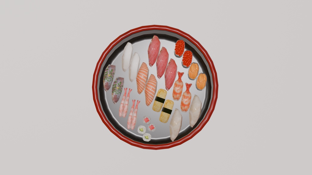 上寿司モデル ~龍-ryu- ~ Blender/FBX